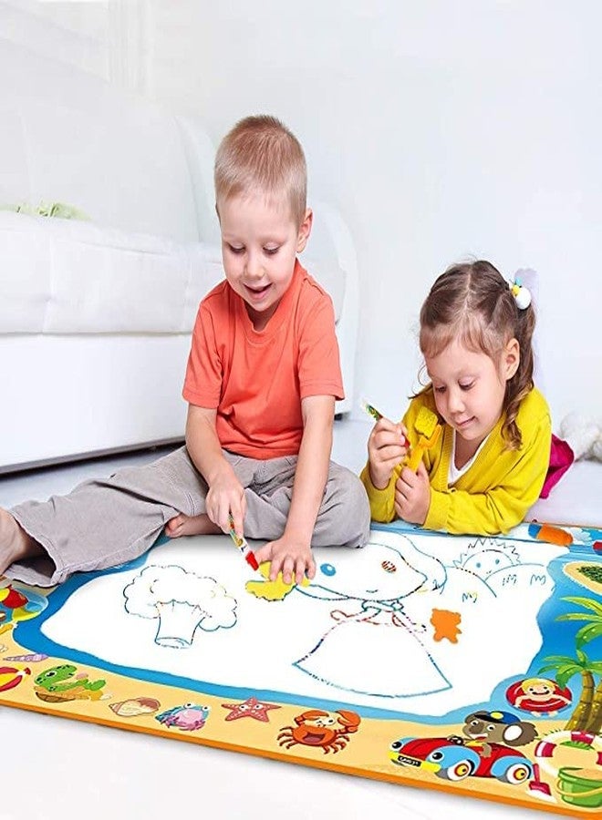 TEMSON Water Doodle Mat for Kids - Water Drawing Mat, Drawing Painting Mat with Water Doodle Pens Drawing Painting Stencils, Aqua Magic Water Drawing Mat Toy-Best Educational Toy - Image 2
